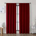 Simplebrand Ava Red Blackout Curtains for Bedroom 72 Inch Length 2 Panels Set, Privacy Thermal Insulated Rod Pocket Door Window Curtains for Patio French Door Front Door, W40 x L72 Inch, Red