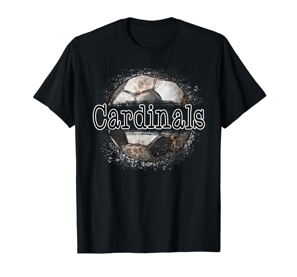 Cardinals Soccer Leopard Splatter T-Shirt - Minimalist Print for Adults