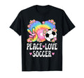 Peace Love Soccer Lover 60S 70S Hippie T-Shirt - Trendy Graphic for Adults