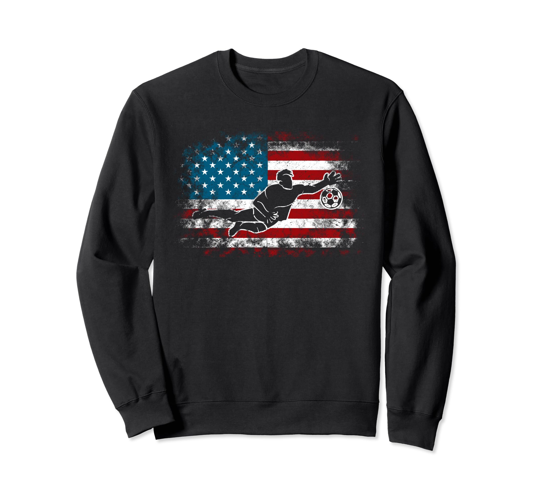 Soccer 4Th July American Flag Sweatshirt - Fun Novelty Design for Adults
