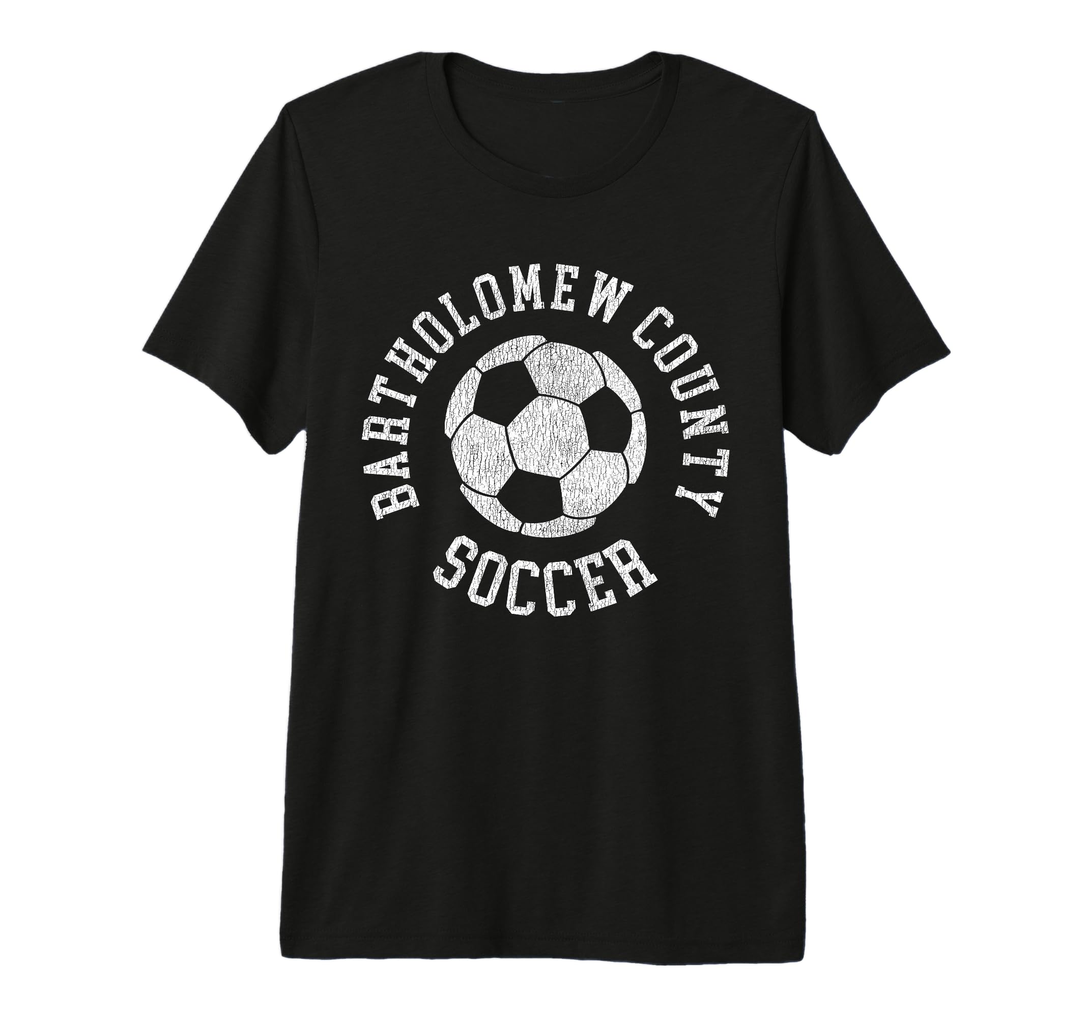 Bartholomew County Soccer Distressed T-Shirt - Casual Everyday Wear Unisex