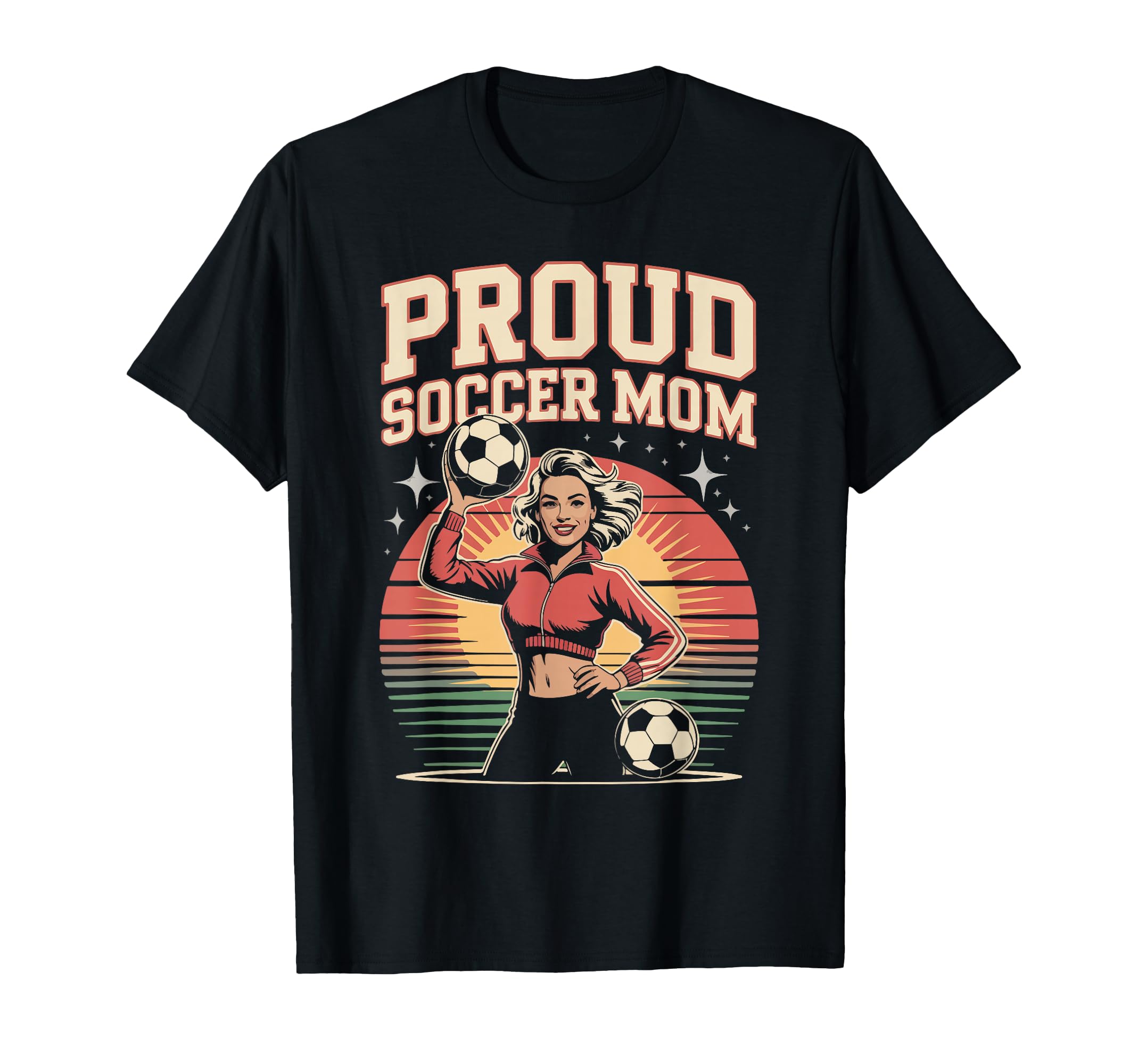 Proud Soccer Mom Sunset Vibes T-Shirt - Trendy Graphic Unisex