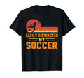 Easily Distracted Soccer Sunset T-Shirt - Minimalist Print for Adults