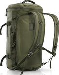Haimont 45L Gym Duffle Backpack Bag Convertible Travel Duffle with Shoes Compartment for Men Women with Straps, Water-resistant, Army Green
