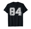 Distressed Number 84 White Sport Number T-Shirt - Trendy Graphic Unisex