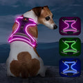 Light Up Dog Harness, No Pull LED Dog Harness with Handle, Rechargeable Lighted Safety Vest for Small Medium Large Dogs, Adjustable Soft Dog Lights for Night Walking