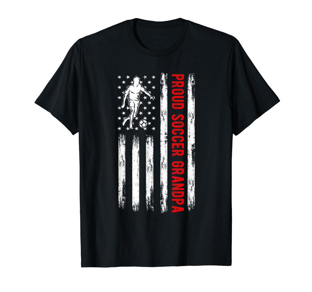 Proud Soccer Grandpa Usa Flag Family T-Shirt - Minimalist Print Men Women