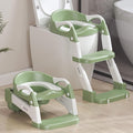 2-in-1 Toddler Potty Training Toilet Seat with Step Stool Ladder – Adjustable Height Potty Chair Urinal for Baby Boys Girls Age 1-3, Foldable Training Potty with Splash Guard & Anti-Slip Feet, Green