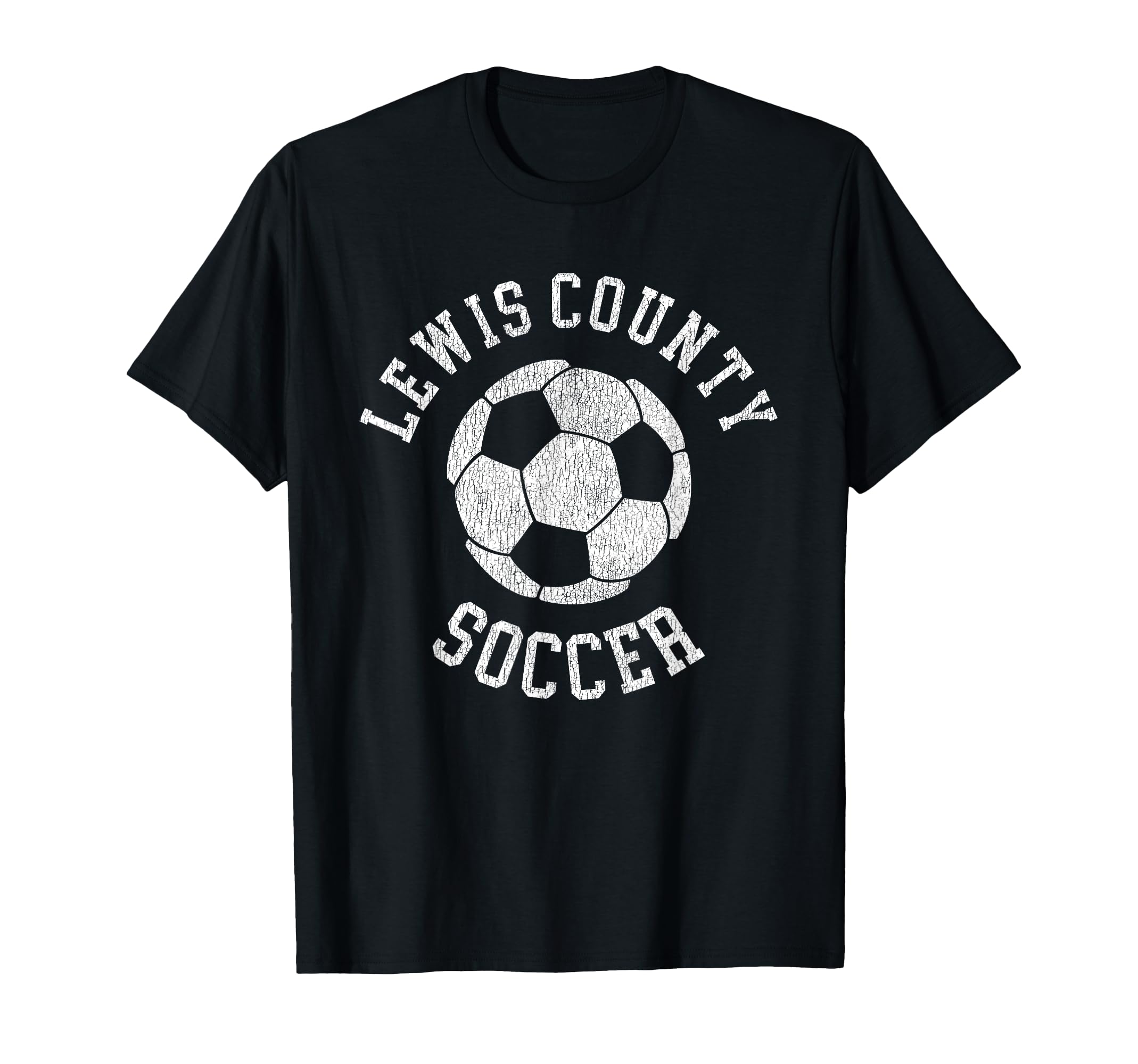 Lewis County Soccer Distressed 90S T-Shirt - Aesthetic Graphic for Adults