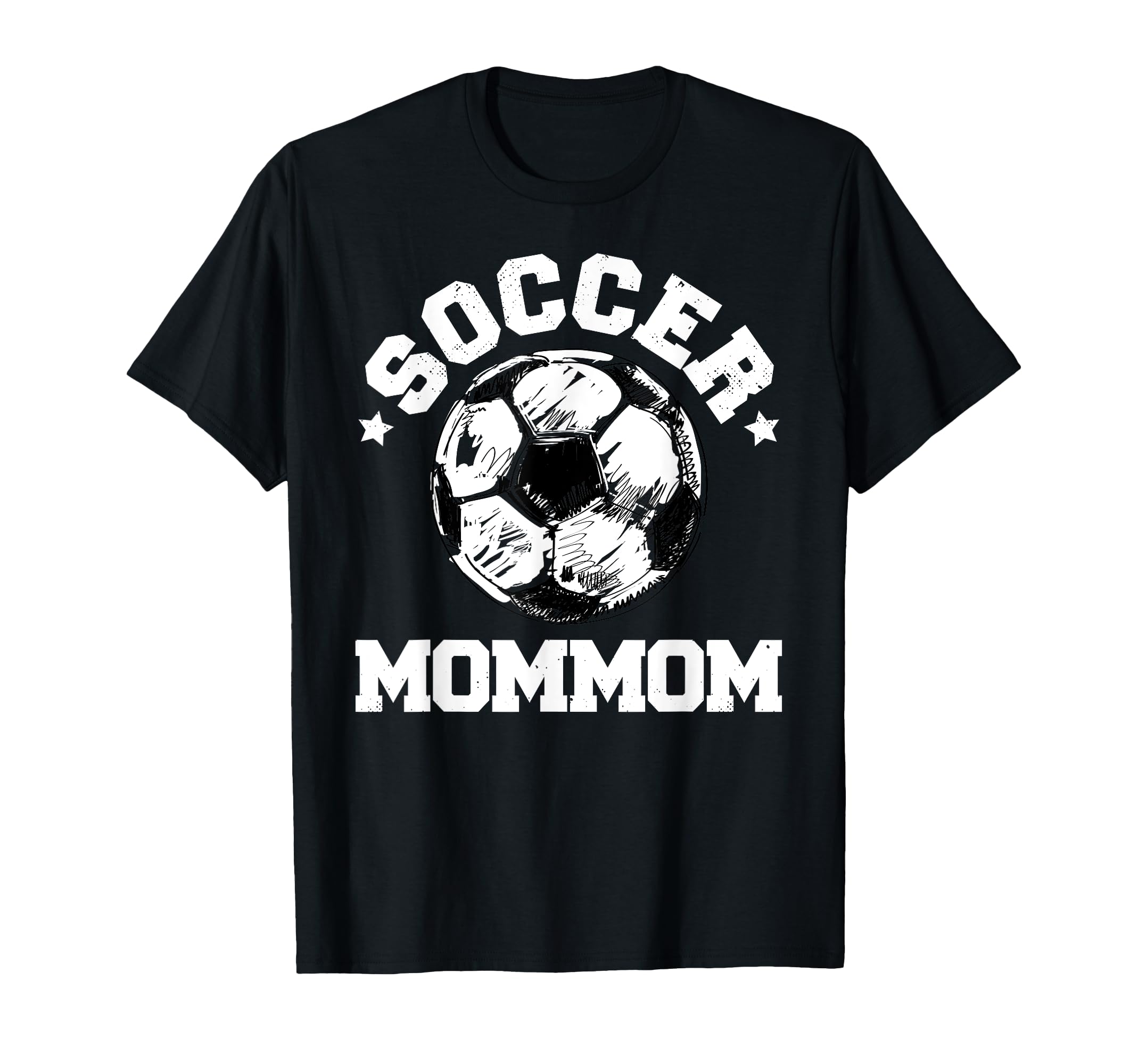 Soccer Mommom Soccer Ball Distressed T-Shirt - Minimalist Print Men Women