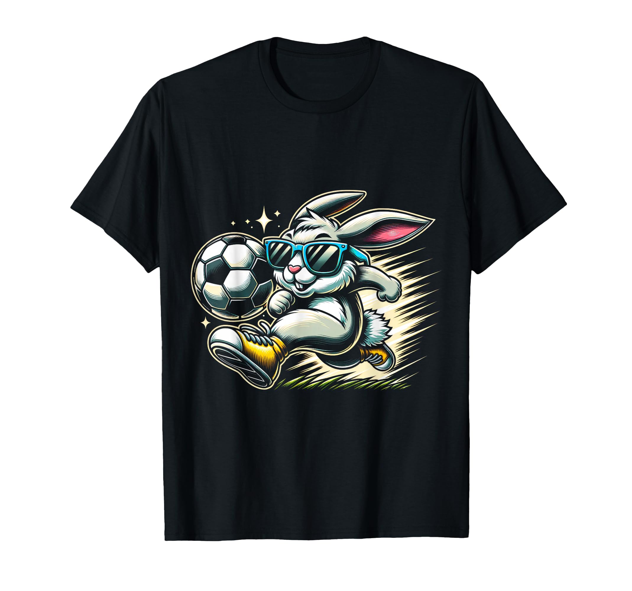 Happy Easter Soccer Easter Bunny Funny T-Shirt - Novelty Apparel Unisex