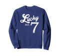 Lucky Number Seven Distressed Sweatshirt - Custom Art Print for Adults