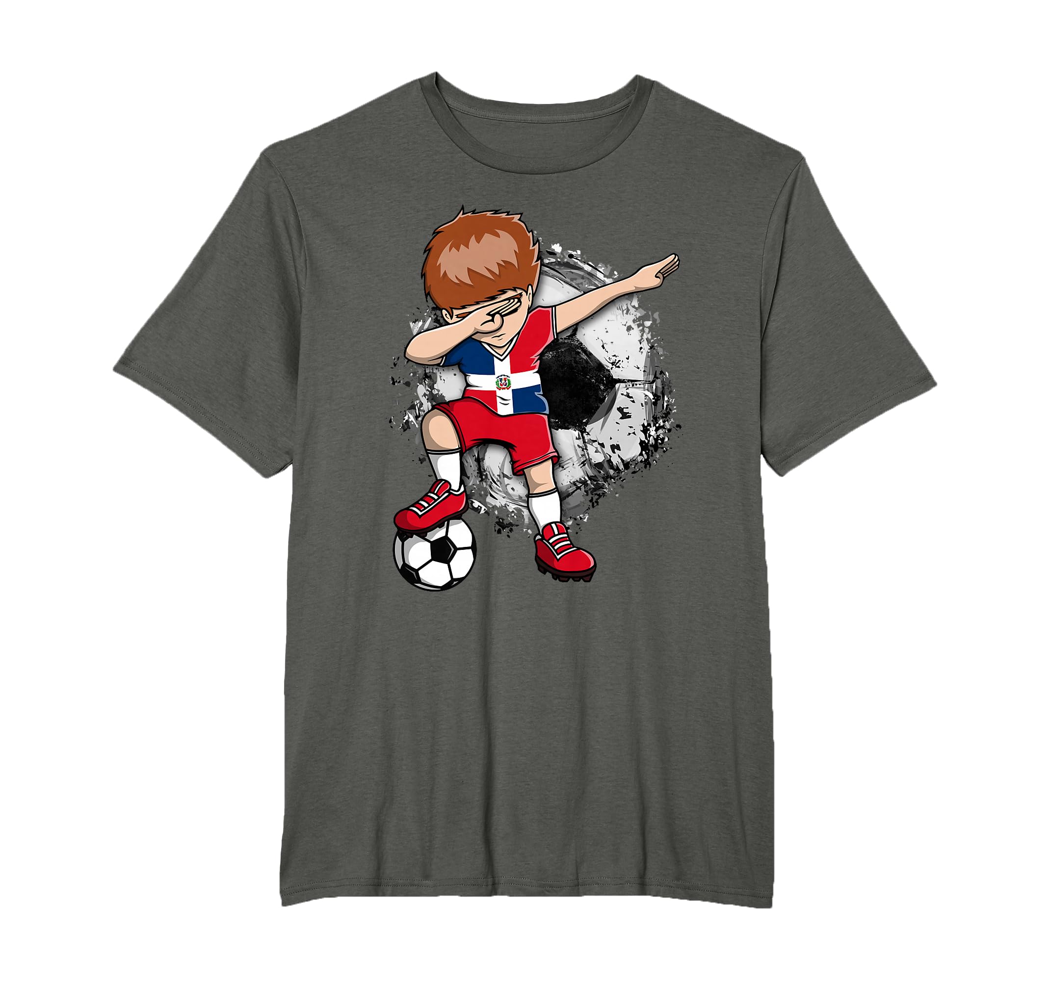 Dabbing Soccer Dominican Republic Fans T-Shirt - Custom Art Print Unisex
