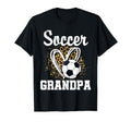 Soccer Grandpa Leopard Heart Matching T-Shirt - Streetwear Style Men Women