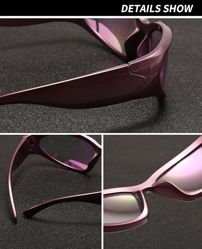 SOAR&EAGLE Y2K 3Pack Polarized sunglasses Wrap Around Men's Women's sunglasses Fashion Sport Shades Sun Glasses