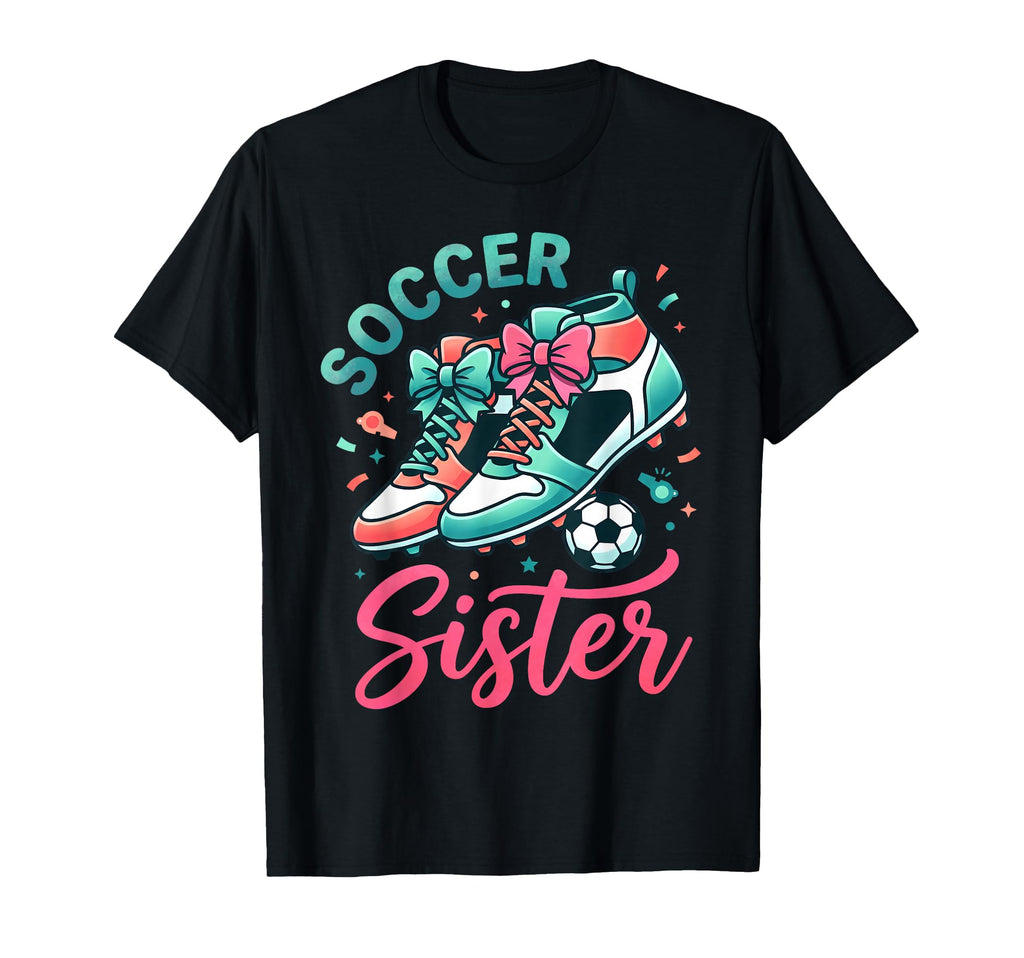 Soccer Sister Coquette Bow Shoes Girly T-Shirt - Unique Graphic Unisex