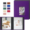 Popotop Photo Album 4x6 100 Pockets with Leather Hardcover Cover, Small Photo Album Holder Book with 50Pcs Pages for Family Travel Wedding Baby Gifts
