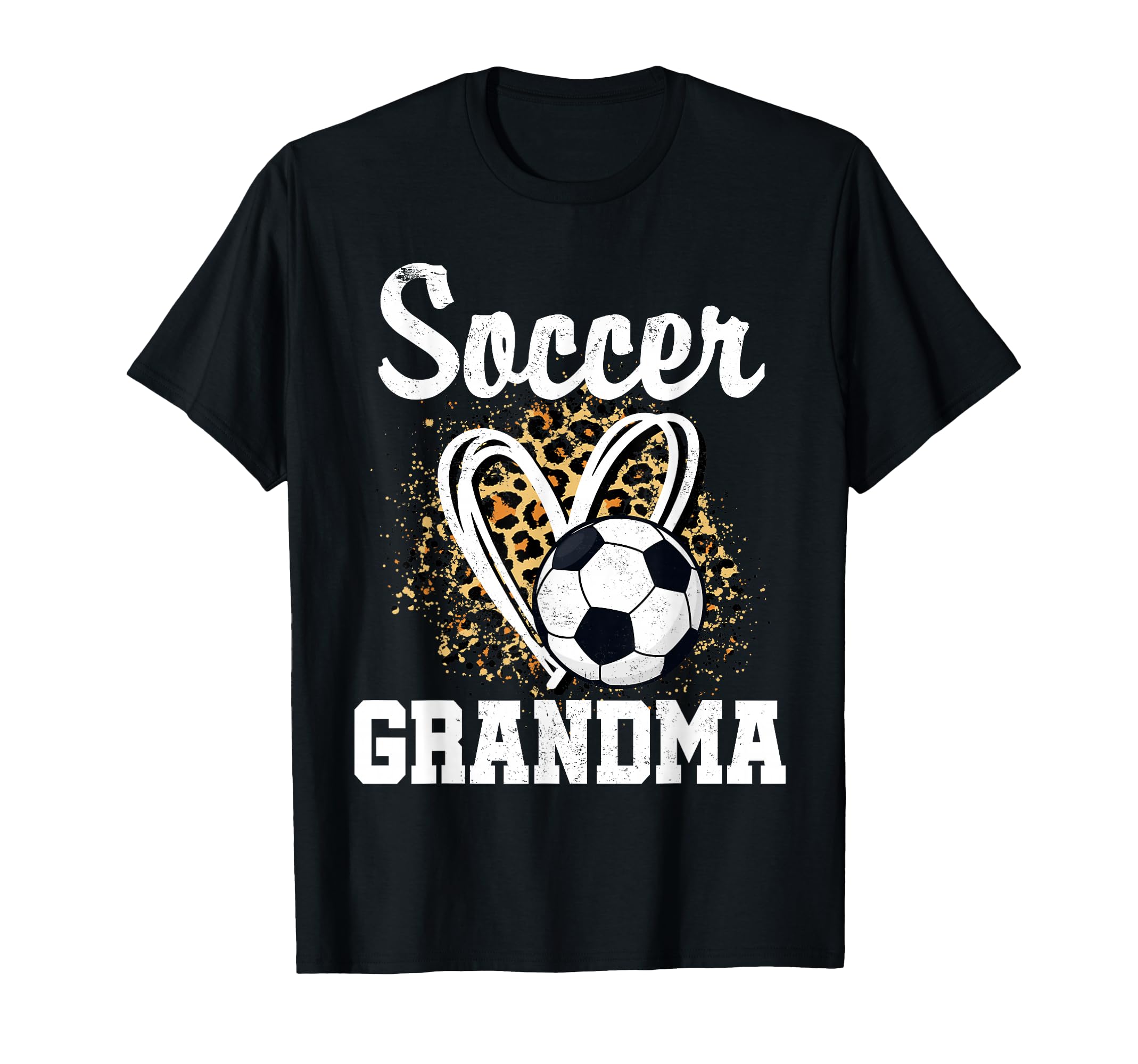 Soccer Grandma Leopard Heart Soccer Hoodie - Fun Novelty Design for Adults