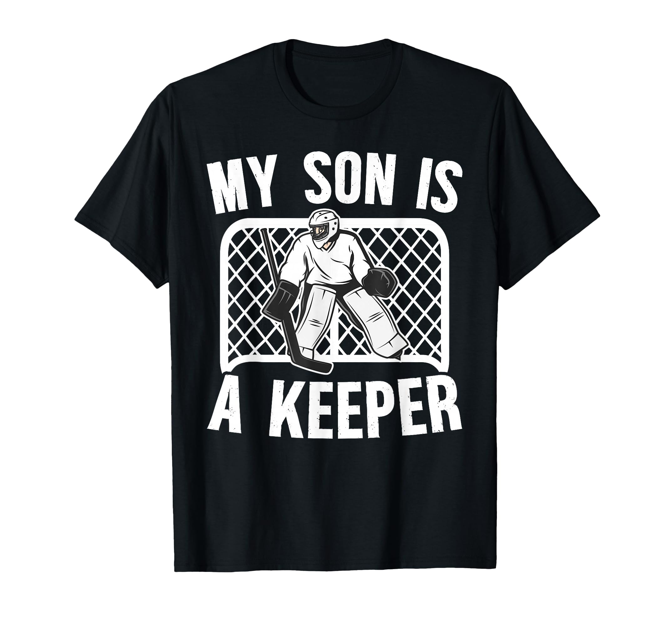 My Son Is Hockey Keeper Mom Hockey T-Shirt - Custom Art Print Unisex