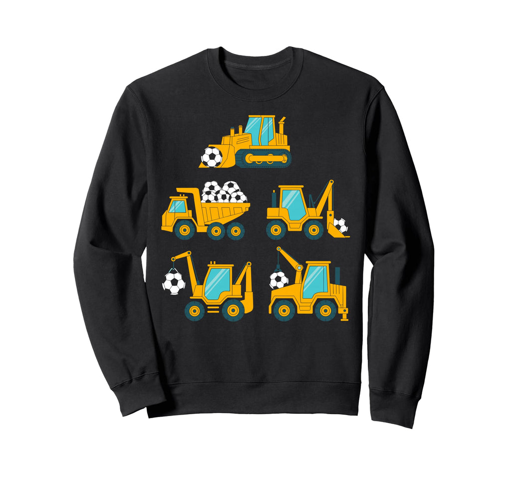Construction Trucks Carrying Sweatshirt - Minimalist Print for Adults