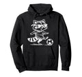 Raccoon Soccer Player Sunglasses Fun Hoodie - Graphic Print for Adults