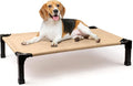 Heeyoo Elevated Dog Bed, Cooling Raised Pet Cot with Chew Proof Washable Breathable Mesh and Metal Frame, Portable Dog Cot Bed with No-Slip Feet for Outdoor or Indoor Use