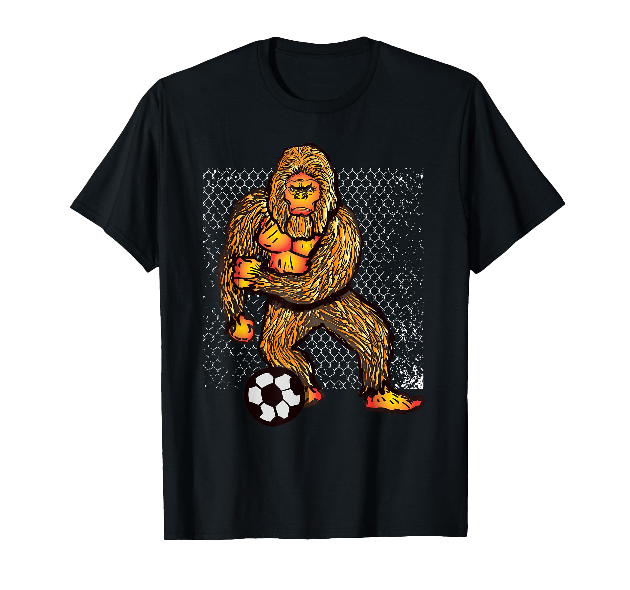 Bigfoot Playing Soccer Soccer Players T-Shirt - Streetwear Style Unisex