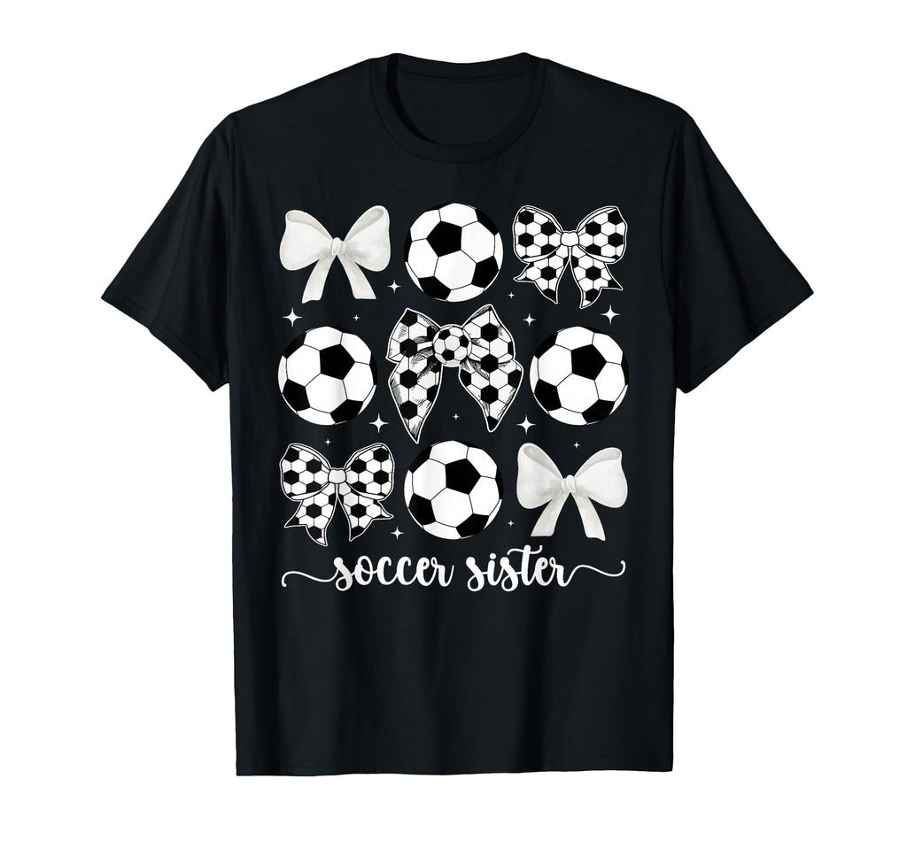 Soccer Sister Coquette Sister Soccer T-Shirt - Aesthetic Graphic Unisex
