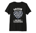100 Days School Soccer Heart Love T-Shirt - Novelty Apparel for Adults