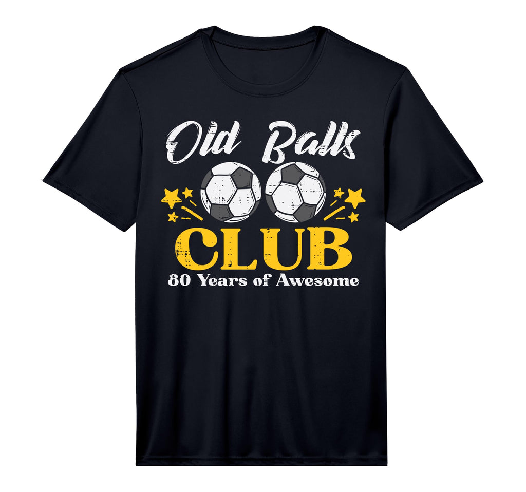 Mens Old Balls Club Soccer 80 Years Awesome T-Shirt - Graphic Print Unisex