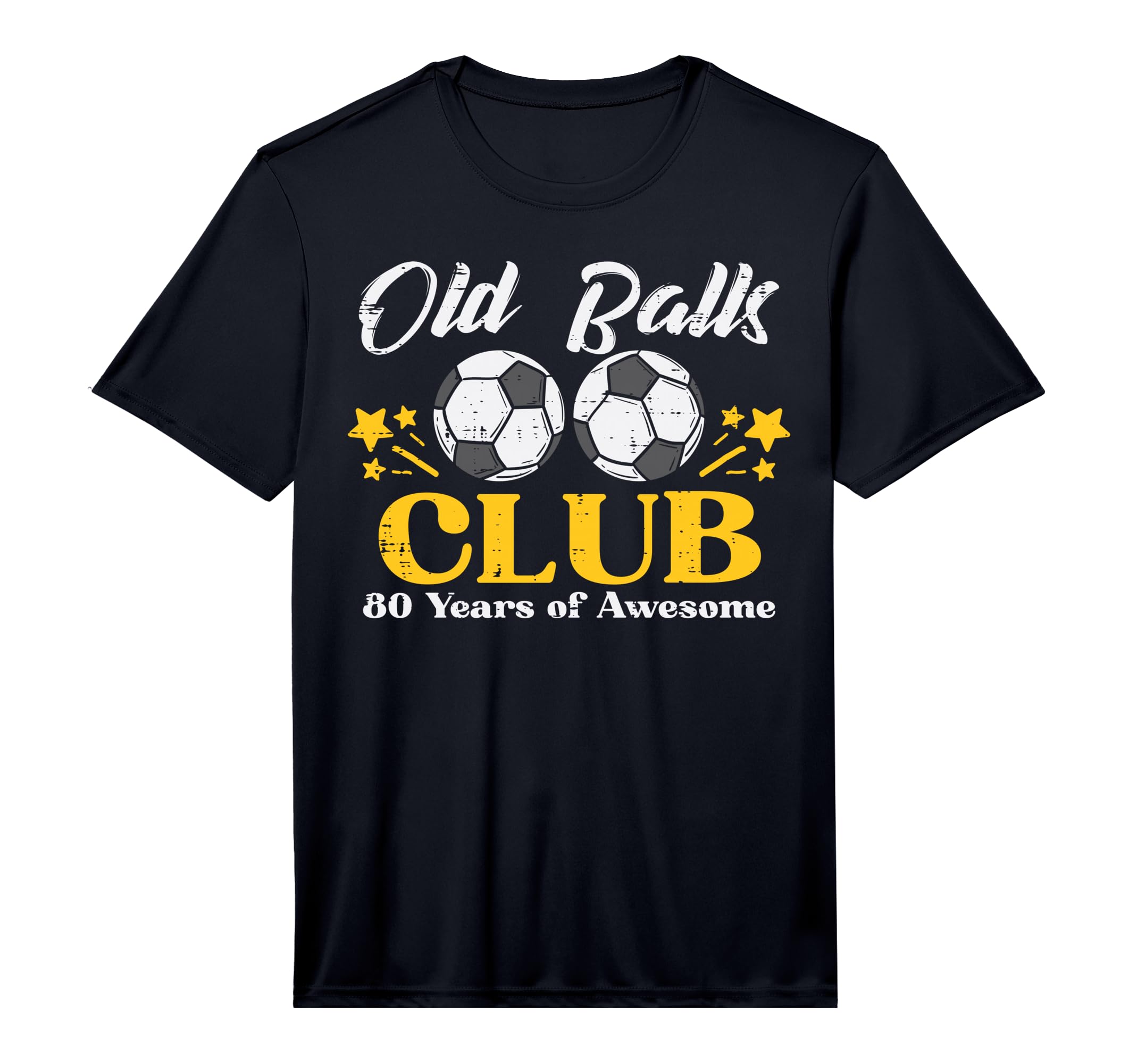 Mens Old Balls Club Soccer 80 Years T-Shirt - Fun Novelty Design Unisex