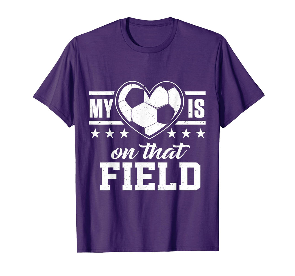 My Heart Is That Soccer Field Mom Dad T-Shirt - Streetwear Style Unisex