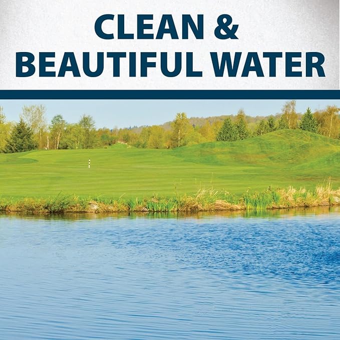 Airmax Pond Dye Plus, Nature's Blue Colorant & Natural Beneficial Bacteria, Large Pond & Lake Water Clarifier & Color Treatment, Shade Plants & Algae from Sunlight, Fish & Livestock Safe, 1 Gallon