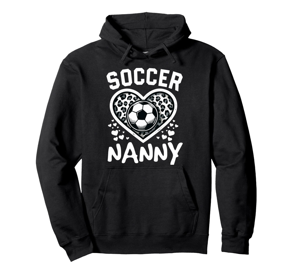 Soccer Nanny Leopard Heart Nanny Soccer Hoodie - Fun Novelty Design Unisex