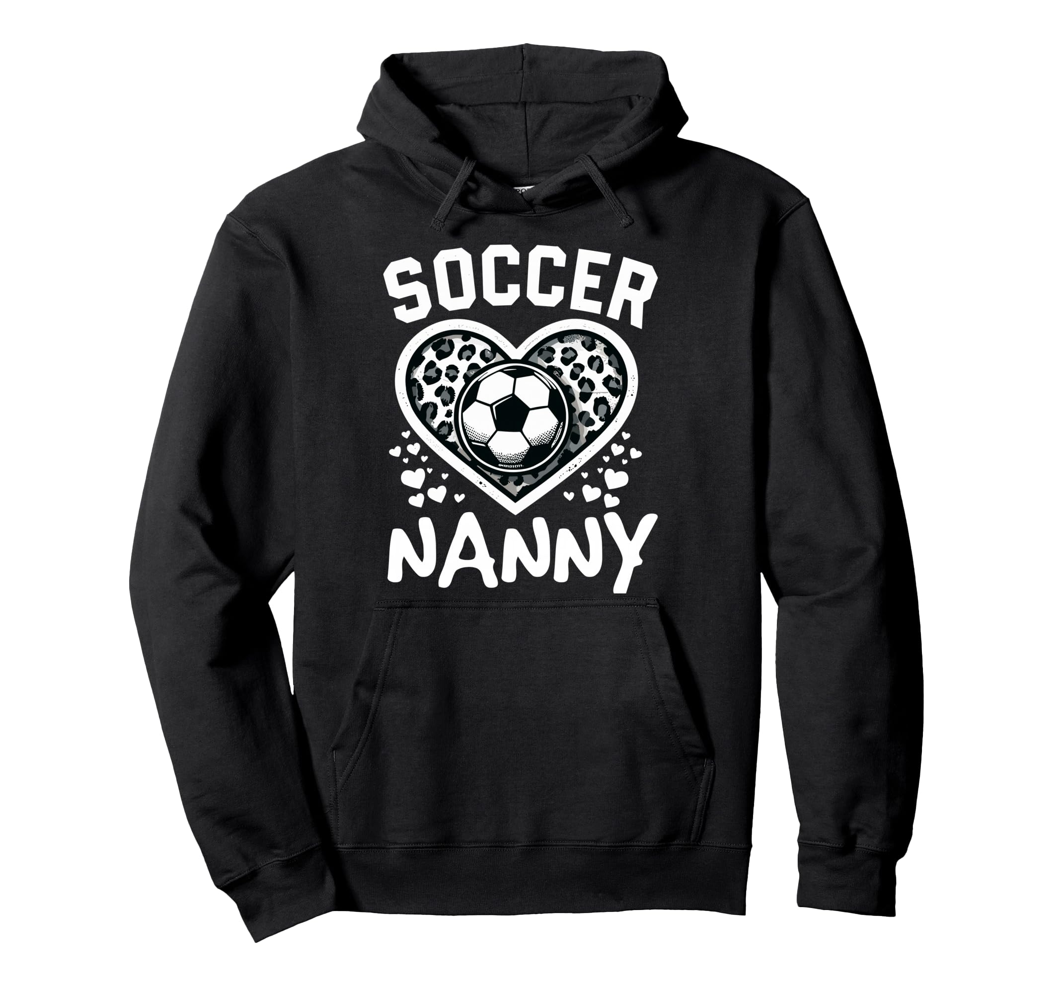 Soccer Nanny Leopard Heart Nanny Soccer Hoodie - Fun Novelty Design Unisex