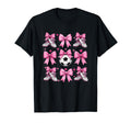 Womens Soccer Coquette Bow Ball T-Shirt - Casual Everyday Wear for Adults