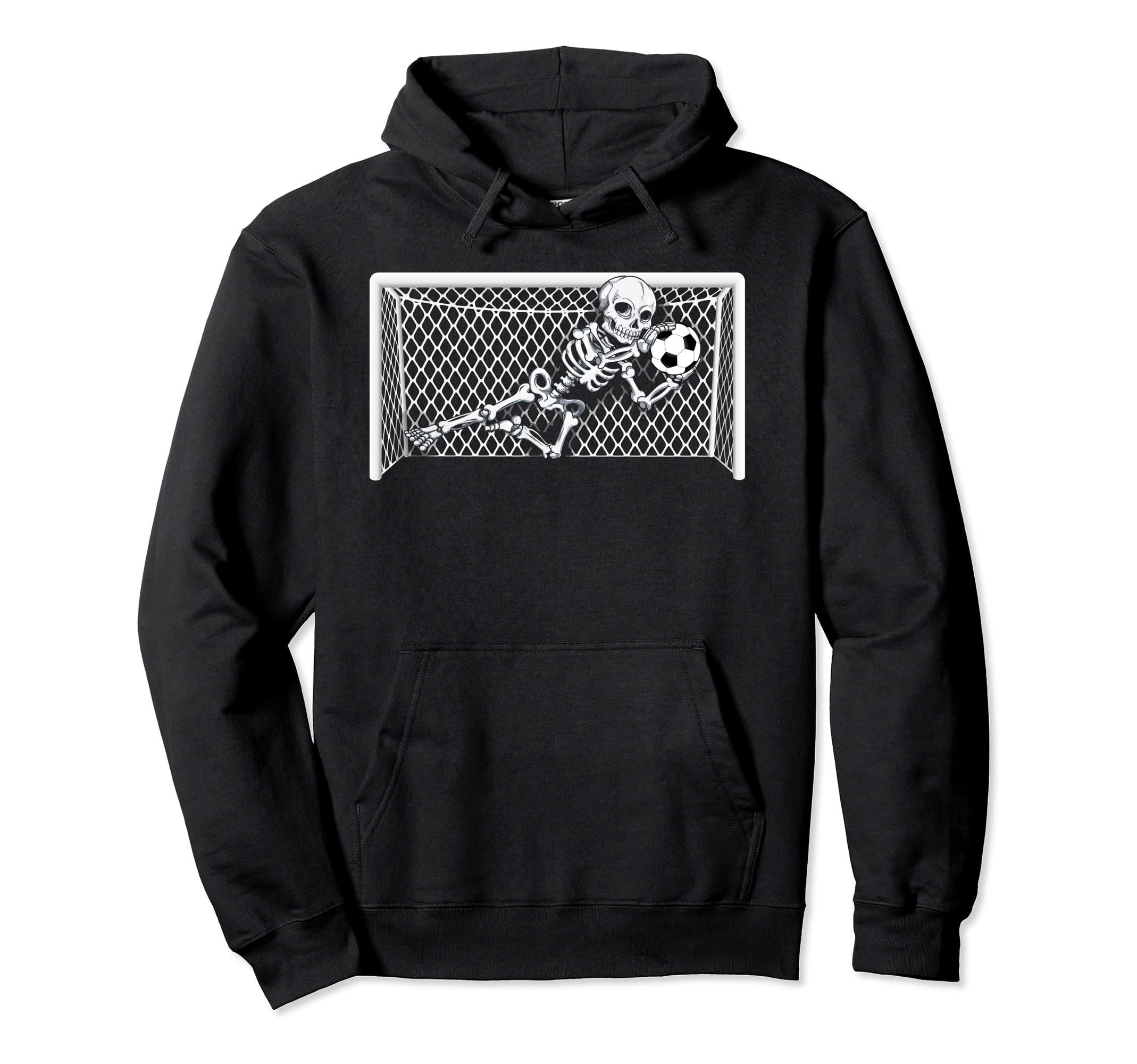 Skeleton Soccer Goal Keeper Halloween Goalie Hoodie - Trendy Graphic Unisex