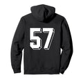 Number 57 Backside 80S 90S Team Jersey Hoodie - Unique Graphic Unisex