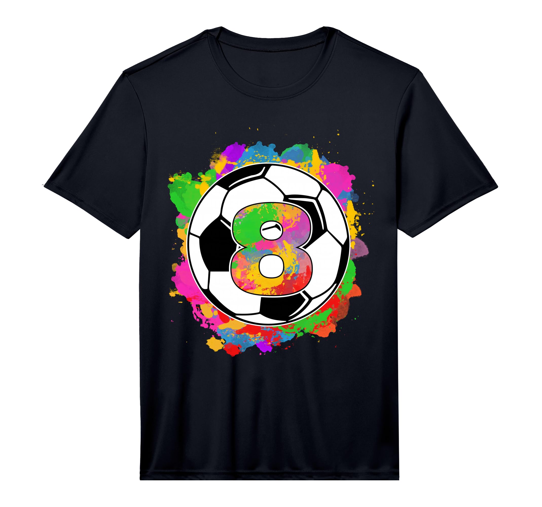8Th Birthday Soccer Ball 8 Years Old T-Shirt - Custom Art Print Unisex