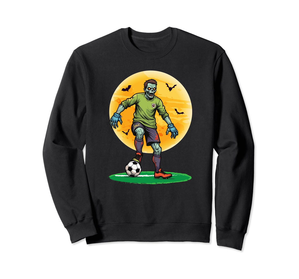 Zombie Soccer Goalkeeper Scary Sweatshirt - Graphic Print for Adults