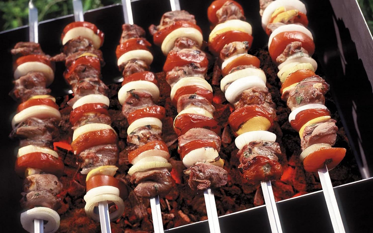 Metal Skewer for Grilling,Kabob Skewer,Flat BBQ Barbecue Skewer,Grilling Skewers Set,Reusable BBQ (12" skewer(16 pack))