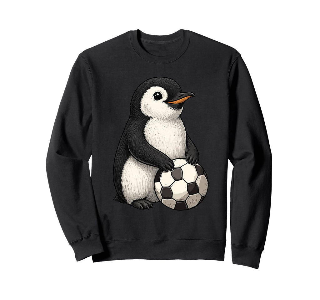 Funny Penguin Soccer Ball Sweatshirt - Minimalist Print Men Women