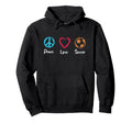 Peace Love Soccer Footballer Football Hoodie - Trendy Graphic Unisex
