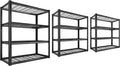 REIBII 40" W Garage Shelving 2240 LBS Storage Shelves Adjustable Heavy Duty Shelving 4 Tier Metal Shelves for Storage 59.5"H Metal Shelf for Pantry Basement Warehouse 40"W × 19.5"D × 59.5"H, 3 Pack