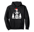 Snowman Soccer Balls Santa Hat Funny Hoodie - Minimalist Print for Adults