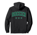 Soccer All Green Stars Text Hoodie - Streetwear Style Unisex