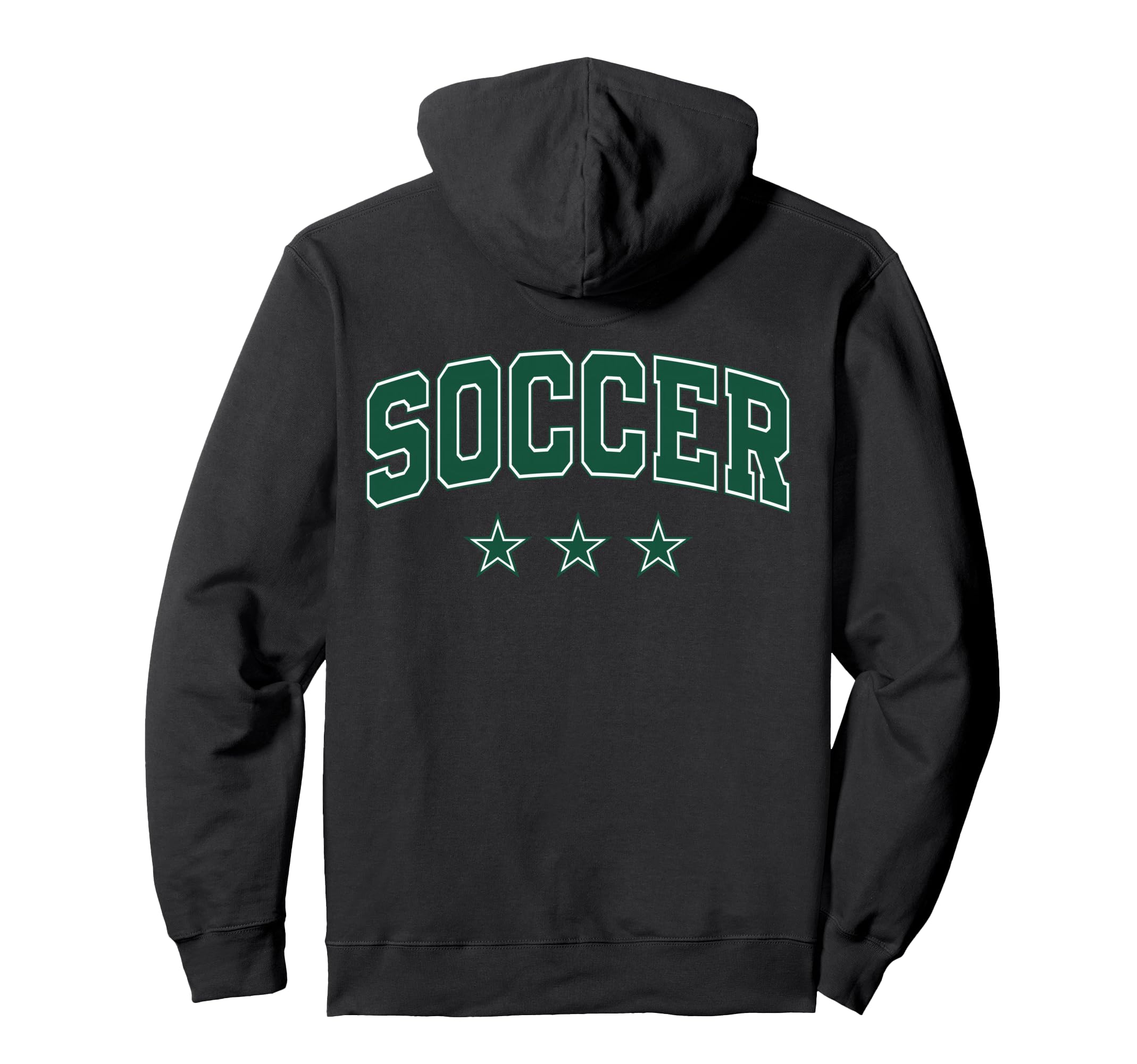 Soccer All Green Stars Text Hoodie - Streetwear Style Unisex