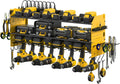 JUNNUJ Large Pegboard Power Tool Organizer with Charging Station, 8 Drills Driver and Tools Battery Holder Wall Mount with 8 Outlet Power Strip, Yellow 3-Layer Shop Garage Storage Utility Rack