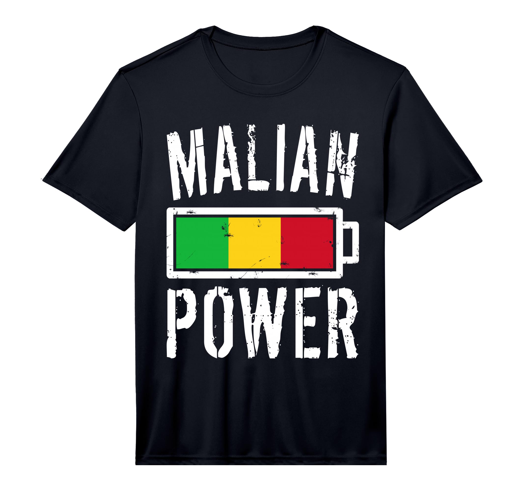 Mali Flag Malian Power Battery Proud T-Shirt - Novelty Apparel Unisex