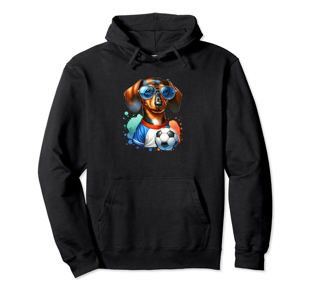 Dachshund Soccer Player Funny Wiener Hoodie - Aesthetic Graphic Men Women